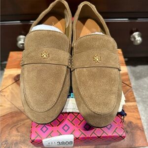 Tory Burch Brown Suede Ballet Loafers